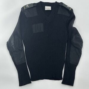 Brigade Quartermasters Sweater Mens XL Black Woolly Pulley Wool Commando Knit